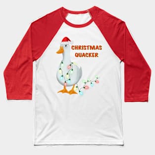 Christmas Quacker. Funny Xmas Baseball T-Shirt